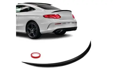 C63 išvaizdos Spoileris ant Bagažinės dangčio, skirtas Mercedes C205 coupe (15-23), juodas blizgus