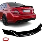 R-style Spoileris ant Bagažinės dangčio, skirtas Mercedes W204 sedan (07-14), juodas blizgus