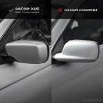 M look Veidrodėlių Dangteliai, komplektas skirtas BMW E46 Sedan / Touring / Compact, juodi blizgūs, 2K COAT