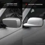M look Veidrodėlių Dangteliai, komplektas skirtas BMW E46 Sedan / Touring / Compact, juodi blizgūs, 2K COAT