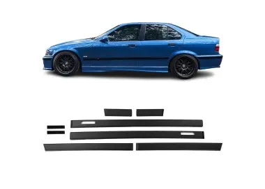 M išvaizdos Platūs šoniniai Durų Moldingai, komplektas skirtas BMW E36 Sedan / Touring (90-99)
