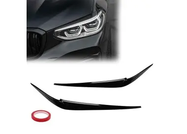 Priekinių Žibintų Apdaila, komplektas skirtas BMW X3 G01 / X4 G02 PRE-LCI (18-21), juoda blizgi