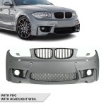 1M style Front Bumper for BMW E81 / E82 / E87 / E88, with PDC, with Washer holes