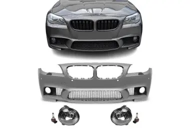M5 stiliaus Priekinis Bamperis skirtas BMW F10 / F11 PRE-LCI (10-13), su skaidriais priešrūkiniais