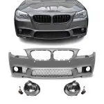 M5 stiliaus Priekinis Bamperis skirtas BMW F10 / F11 PRE-LCI (10-13), su skaidriais priešrūkiniais