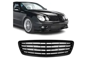 Priekinės Grotelės skirtos Mercedes-Benz W211 / S211 pre-facelift (03-06), juodos blizgios