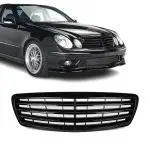 Priekinės Grotelės skirtos Mercedes-Benz W211 / S211 pre-facelift (03-06), juodos blizgios