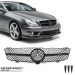 Priekinės Grotelės tinkančios Mercedes-Benz CLS (C219 / W219) facelift (08-10), juodos blizgios
