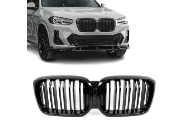 Performance priekinės Grotelės skirtos BMW G01 X3 LCI / G02 X4 LCI (21-24), dvigubos, juodos blizgios