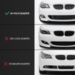 HM-style Priekinis Pažeminimas skirtas BMW E60 / E61 su M Tech bamperiu, juodas blizgus, V2 - SUSTIPRINTA VERSIJA