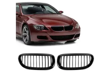 Priekinės Grotelės, komplektas skirtas BMW E63 / E64, juodos blizgios