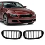 Priekinės Grotelės, komplektas skirtas BMW E63 / E64, juodos blizgios