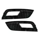 RS-style Fog Light Grille / Covers set for Audi A4 B8.5 (12-15), glossy black