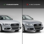 RS išvaizdos Priešrūkinių Grotelės, komplektas skirtas Audi A4 B8.5 (12-15), juodos blizgios