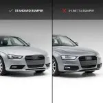 RS išvaizdos Priešrūkinių Grotelės, komplektas skirtas Audi A4 B8.5 (12-15), juodos blizgios