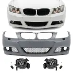 M-Pack Priekinis Bamperis, skirtas BMW E90 / E91 LCI (08-11), su skaidriais priešrūkiniais