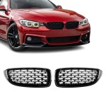 Diamond Priekinės Grotelės, komplektas skirtas BMW F32 / F33 / F36 / F80 / F82, juodos blizgios