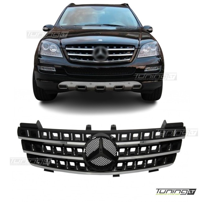 Front Grille for Mercedes ML W164 (05-08), black + chrome 