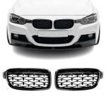 Diamond Priekinės Grotelės, komplektas skirtas BMW F30 / F31, juodos blizgios