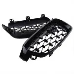 Diamond Front Kidney Grille set for BMW F30 / F31, glossy black