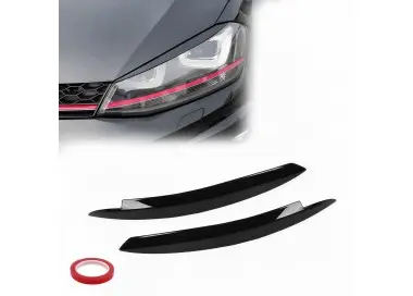 Priekinių Žibintų Apdailos komplektas skirtas VW Golf MK7 (13-19), juodos blizgios