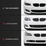 Apatinės Grotelės be Priešrūkinių, komplektas skirtas BMW E60 / E61 su M5 look bamperiu