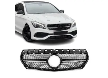 Diamond Priekinės Grotelės skirtos Mercedes-Benz CLA C117 (13-19), juodos + chromuotos