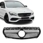 Diamond Priekinės Grotelės skirtos Mercedes-Benz CLA C117 (13-19), juodos + chromuotos