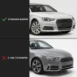 RS išvaizdos Priešrūkinių Grotelės / Dangteliai, komplektas skirtas Audi A4 B9 (15-19) standartinei versijai, be distroniko