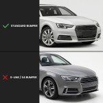 RS-style Fog Light Grille / Covers set for Audi A4 B9 (15-19) standard version, without distronic, glossy black