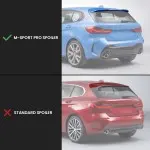 Performance galinio dangčio Spoileris skirtas BMW F40 (M-Sport Pro / M135), juodas blizgus