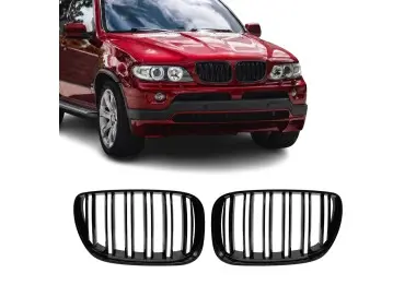 Performance Priekinės Grotelės, komplektas tinkantis BMW X5 E53 facelift (04-06), juodos blizgios