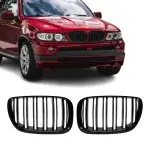 Performance Priekinės Grotelės, komplektas tinkantis BMW X5 E53 facelift (04-06), juodos blizgios