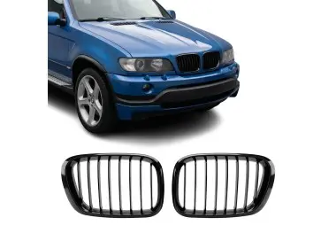 Priekinės Grotelės, komplektas skirtas BMW X5 E53 pre-facelift (99-03), juodos blizgios