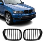 Priekinės Grotelės, komplektas skirtas BMW X5 E53 pre-facelift (99-03), juodos blizgios
