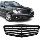 Priekinės Grotelės skirtos Mercedes-Benz W211 facelift (06-09), juodos blizgios