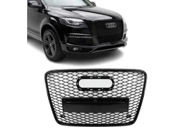 RS išvaizdos Priekinės Grotelės skirtos Audi Q7 4L (06-15), juodos blizgios