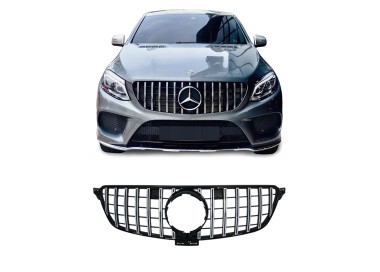 Front grille for Mercedes-Benz GLE C292 (15-) coupe, black + chrome