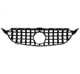 Front grille for Mercedes-Benz W205 (15-18), glossy black 
