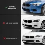 Performance Priekinis Pažeminimas skirtas originaliam BMW F10 M5 bamperiui, juodas blizgus
