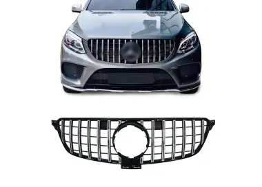 Priekinės grotelės skirtos Mercedes-Benz GLE C292 (15-19), juodos + chromuotos