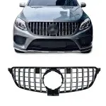 Priekinės grotelės skirtos Mercedes-Benz GLE C292 (15-19), juodos + chromuotos