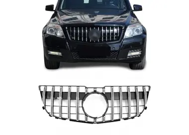 Priekinės grotelės, skirtos Mercedes-Benz GLK X204 (12-15), juodos + chromuotos
