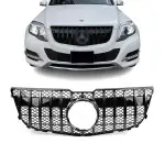 GT R Panamericana išvaizdos Priekinės Grotelės, skirtos Mercedes GLK X204 facelift (12-15), juodos blizgios