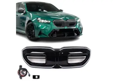 M-style LED Priekinės Grotelės su moduliu, skirtos BMW G60 / G61 / G90 / G99, juodos blizgios