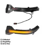 LED Dinaminiai Posūkiai į Veidrodėlius, komplektas skirtas BMW F10 / F11 / F07 LCI (13-17), tamsinti