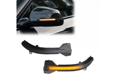 LED Dinaminiai Posūkiai į Veidrodėlius, komplektas skirtas BMW F10 / F11 / F07 LCI (13-17), tamsinti
