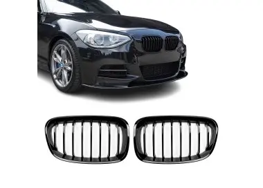 Priekinės Grotelės, komplektas skirtas BMW F20 / F21 (11-15) PRE-LCI, juodos blizgios