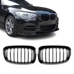 Priekinės Grotelės, komplektas skirtas BMW F20 / F21 (11-15) PRE-LCI, juodos blizgios