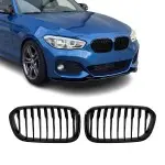 Priekinės Grotelės, komplektas skirtas BMW F20 / F21 (15-19) LCI, juodos blizgios